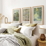 Vintage Farmhouse Decor Set of 3 Prints. Claude Monet