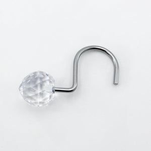 Set of 12 Rust Resistant Shower Curtain Hooks - 6 Designs