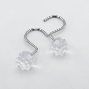 Set of 12 Rust Resistant Shower Curtain Hooks - 6 Designs