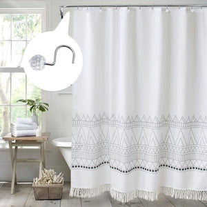 Set of 12 Rust Resistant Shower Curtain Hooks - 6 Designs