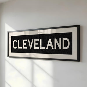 Framed Cleveland Ohio Bus Scroll