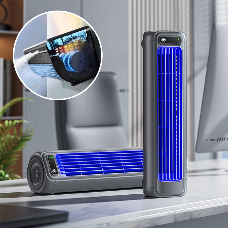 Portable Air Conditioner Fan Rechargeable Wall Mount Cooling Fan 2000mAh