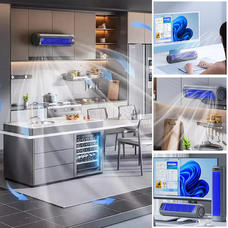 Portable Air Conditioner Fan Rechargeable Wall Mount Cooling Fan 2000mAh