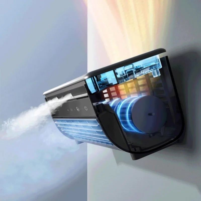 Portable Air Conditioner Fan Rechargeable Wall Mount Cooling Fan 2000mAh