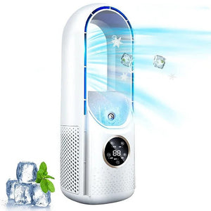 Portable Bladeless Air Cooler USB Mini Air Conditioner Fan with Timer