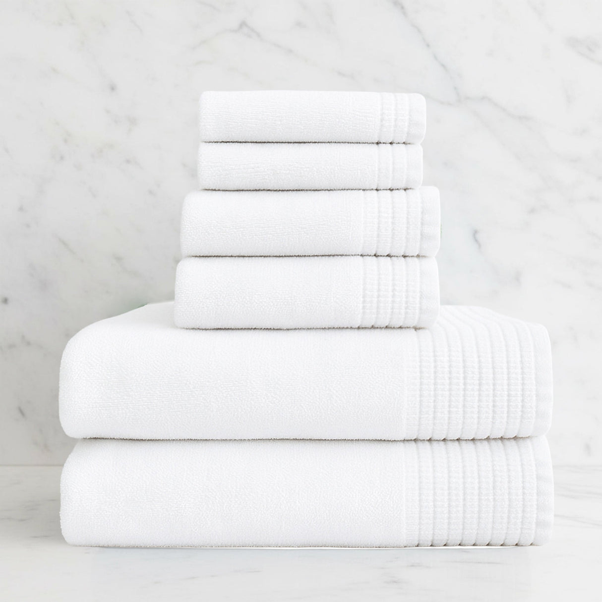Bamboo Cotton Spa Towel Set - Viscose from Bamboo + Cotton - 6pc Set - Cloud