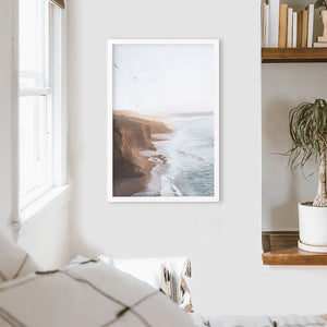 Coastal Cliff and Ocean Rocks Poster