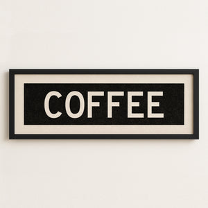 Framed Coffee Bus Scroll Sign