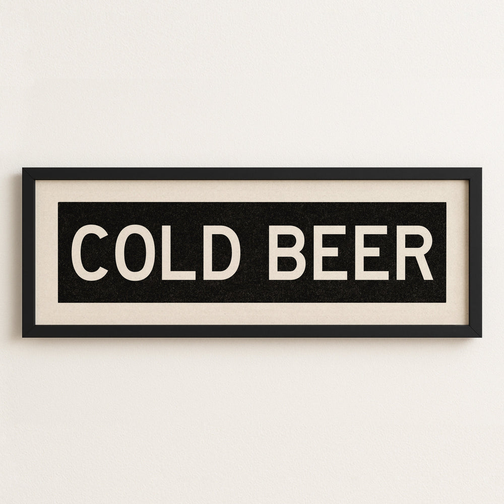 Framed Cold Beer Bus Scroll Sign