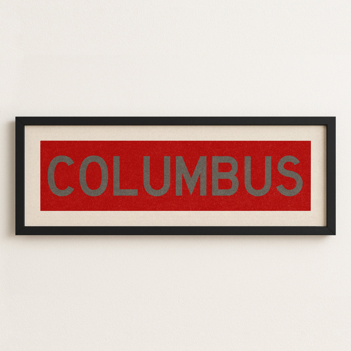 Framed Columbus Red Bus Scroll