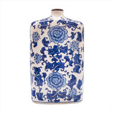 Blue garden square shouldered vase
