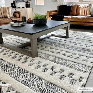 Corry Cream&Black Wool Rug - Clearance