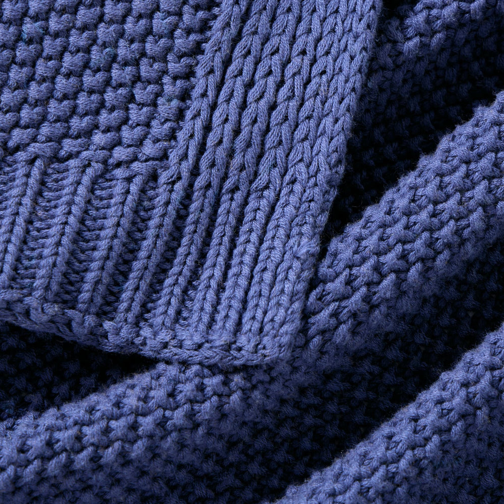 Cozy Knit Cotton Throw Blanket