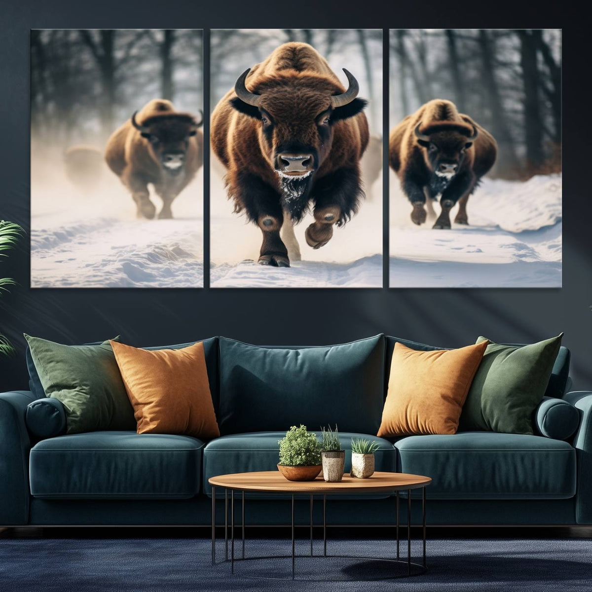 Cow Bighorn Wall Art Canvas Print – Longhorn Texas Large