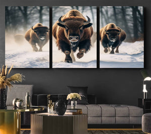 Cow Bighorn Wall Art Canvas Print – Longhorn Texas Large