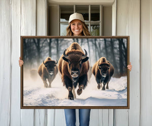 Cow Bighorn Wall Art Canvas Print – Longhorn Texas Large