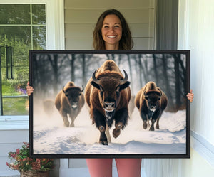 Cow Bighorn Wall Art Canvas Print – Longhorn Texas Large