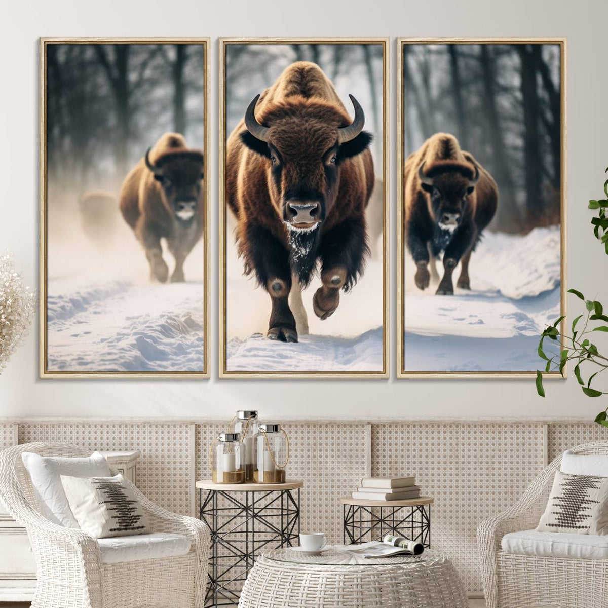Cow Bighorn Wall Art Canvas Print – Longhorn Texas Large