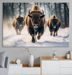 Cow Bighorn Wall Art Canvas Print – Longhorn Texas Large