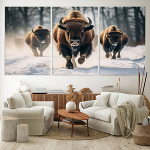 Cow Bighorn Wall Art Canvas Print – Longhorn Texas Large