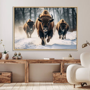 Cow Bighorn Wall Art Canvas Print – Longhorn Texas Large