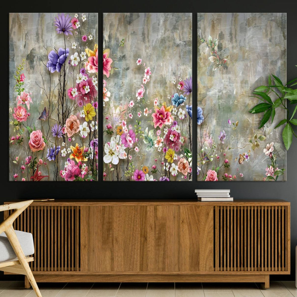 Cozy Flowers Painting on Canvas Wall Art Floral Canvas Print