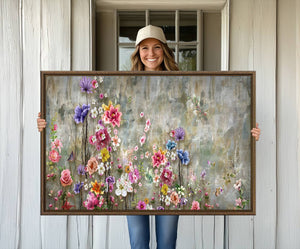 Cozy Flowers Painting on Canvas Wall Art Floral Canvas Print