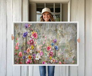 Cozy Flowers Painting on Canvas Wall Art Floral Canvas Print