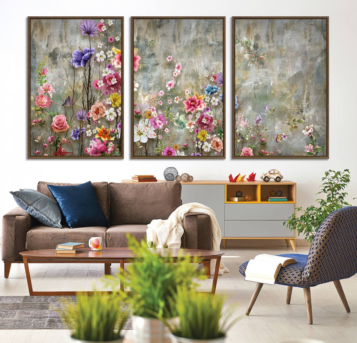 Cozy Flowers Painting on Canvas Wall Art Floral Canvas Print