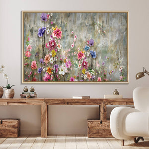 Cozy Flowers Painting on Canvas Wall Art Floral Canvas Print