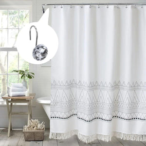 Set of 12 Rust Resistant Shower Curtain Hooks - 6 Designs
