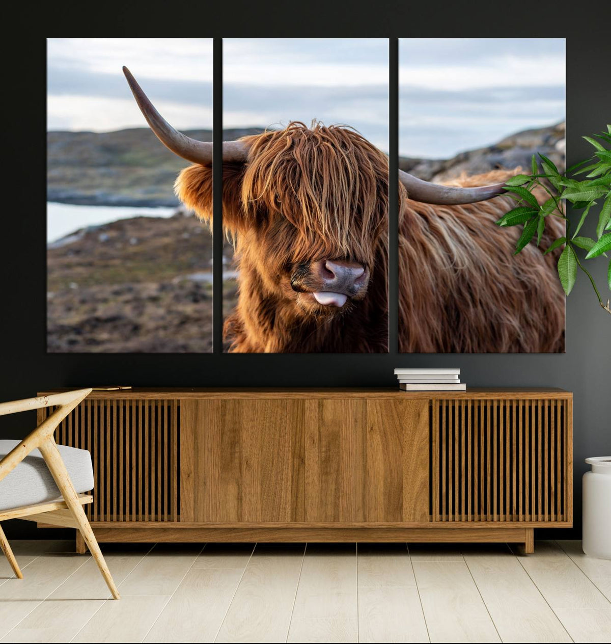 Cuddly Highland Cow Canvas Photo Wall Art Print Highlands