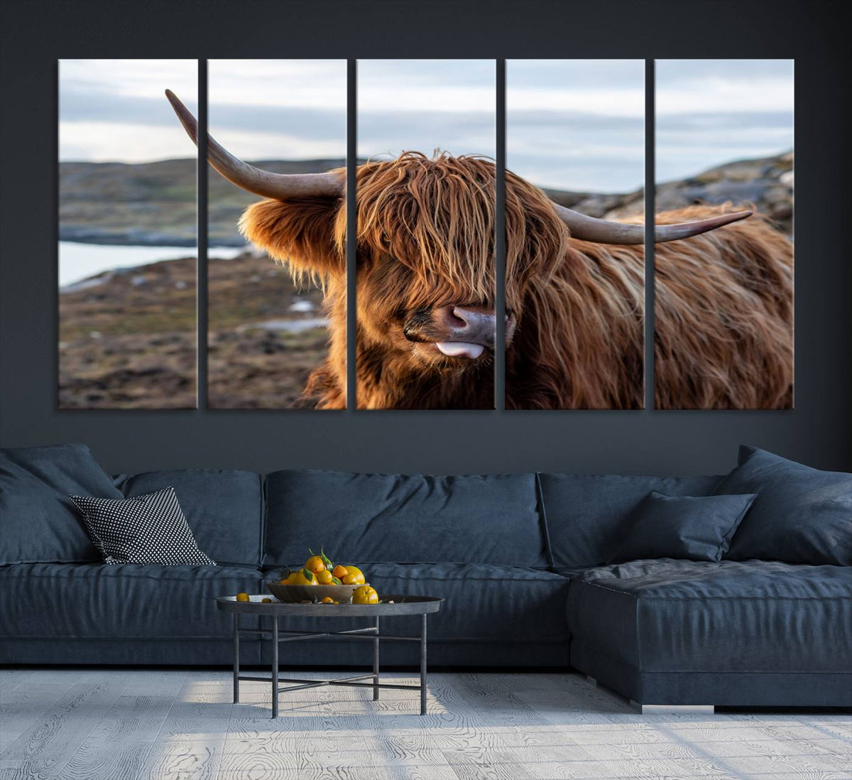 Cuddly Highland Cow Canvas Photo Wall Art Print Highlands