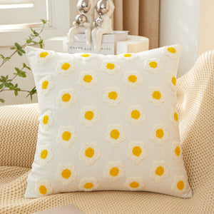 Sunshine Blossom Whimsical Floral Square Throw Pillow (With 450g insert) 18''x18'' pack of 1