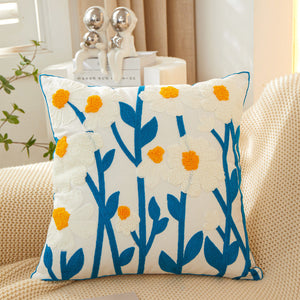 Sunshine Blossom Whimsical Floral Square Throw Pillow (With 450g insert) 18''x18'' pack of 1