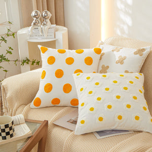 Sunshine Blossom Whimsical Floral Square Throw Pillow covers 18''x18'' set of 2  )