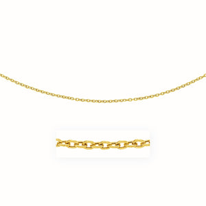 3.5mm 14k Yellow Gold Pendant Chain with Textured Links
