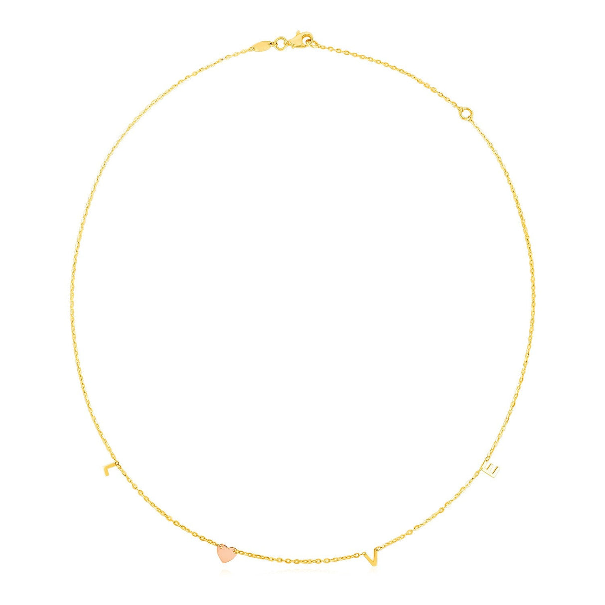14k Two Tone Gold Love Necklace