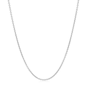 14k White Gold Round Cable Link Chain 1.2mm