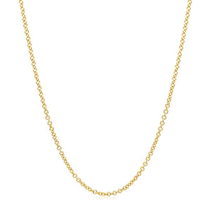 14k Yellow Gold Round Cable Link Chain 1.5mm