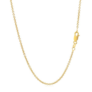 14k Yellow Gold Round Cable Link Chain 1.5mm