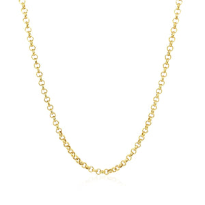 2.3mm 14k Yellow Gold Rolo Chain
