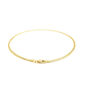 2.5mm 14k Yellow Gold Curb Link Anklet