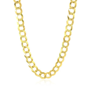 7.0mm 10k Yellow Gold Curb Chain