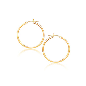 14k Yellow Gold Polished Hoop Earrings (2x40mm)
