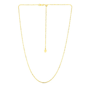 14k Yellow Gold Adjustable Sparkle Chain 1.5mm