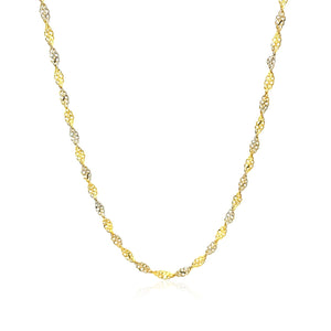 2.0mm 14k Two-Tone Gold Singapore Chain