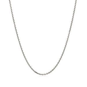 14k White Gold Diamond Cut Cable Link Chain 1.4mm