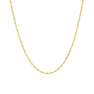14k Yellow Gold Singapore Chain 1.0mm