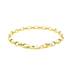4.6mm 14k Yellow Gold Oval Rolo Bracelet